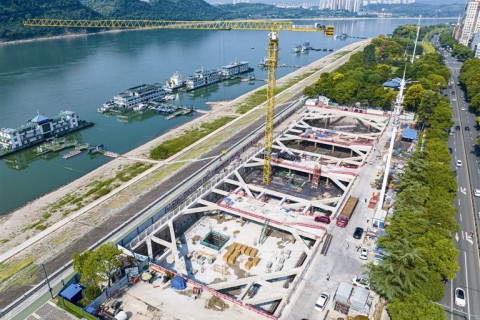 大公桥调蓄池施工现场加紧建设