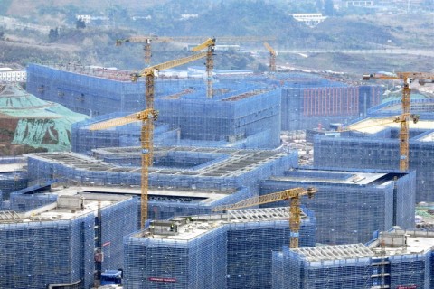 三峽大學科技學院新校區18棟建筑封頂