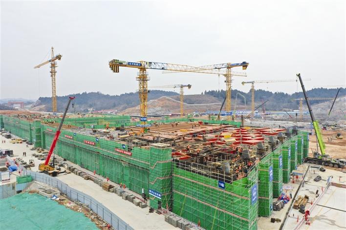 宜昌北站站房建设者全力推进建设进度