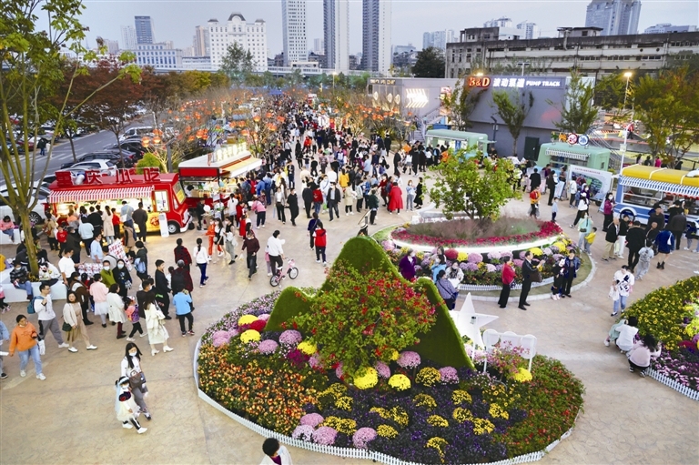 西坝夜市菊展火爆 - 三峡宜昌网